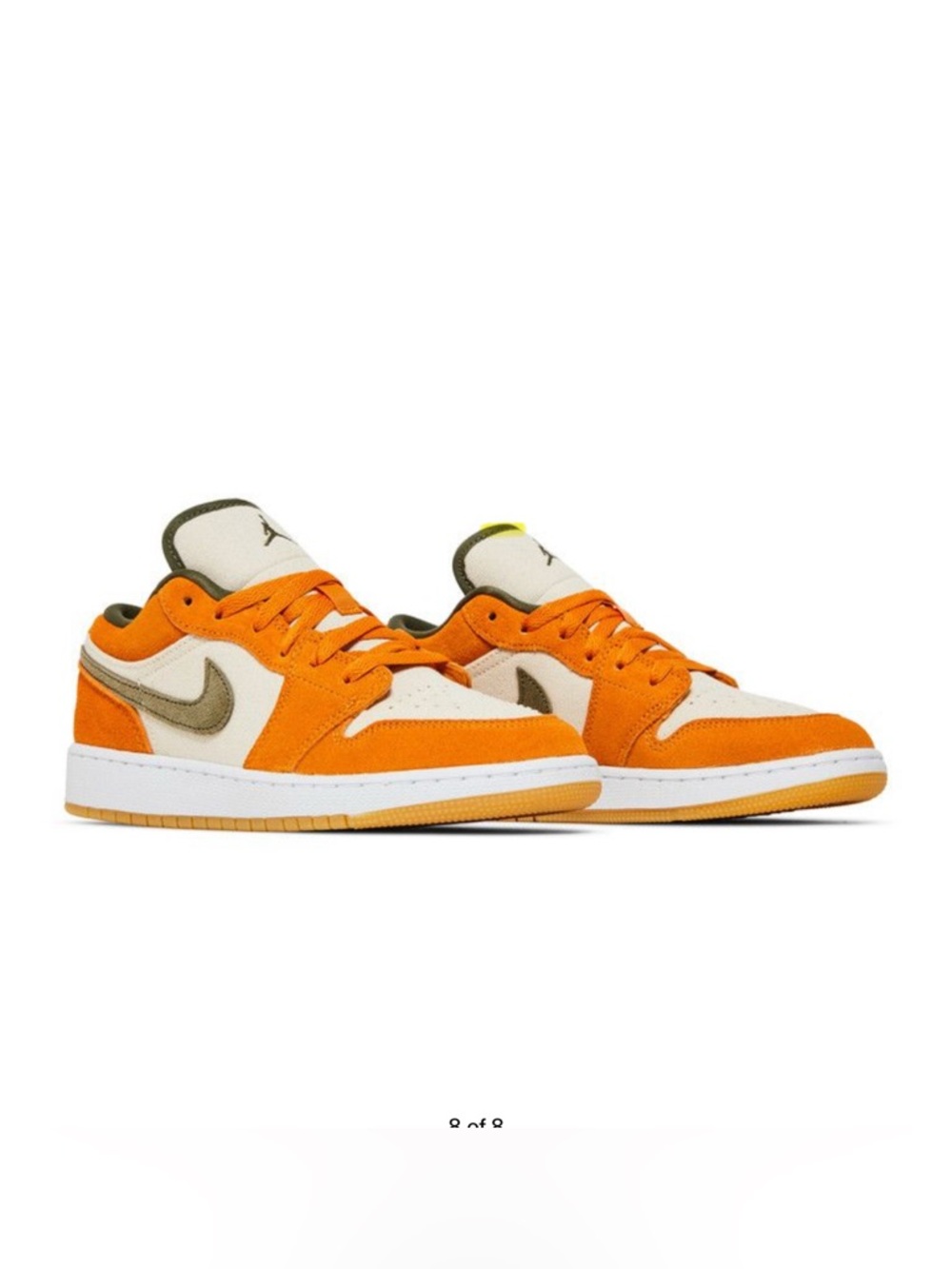Air Jordan 1 Low SE, Men’s, White / Medium Olive-Light Curry - Like new